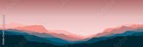 mountain terrain landscape vector illustration good for wallpaper, banner, background, backdrop, web, and template