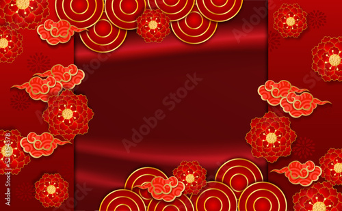 Postcard for Happy Chinese new year 2023,2024. chinese traditional. Chinese background of vector. Chinese is mean : Happy new year, wish you all the best.