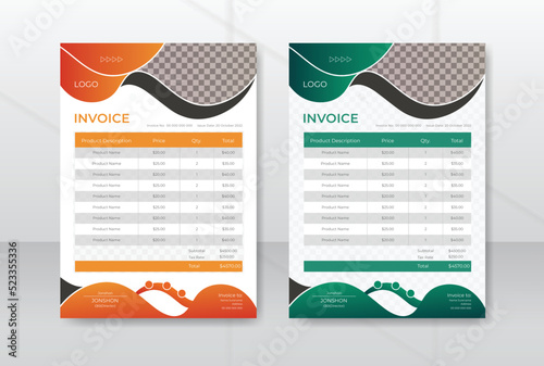 Food & Restaurant Invoice Template Design