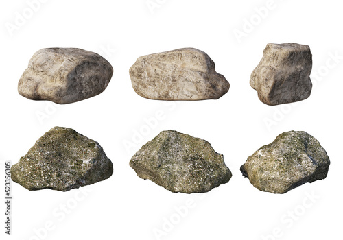 stone Different shapes on a transparent background