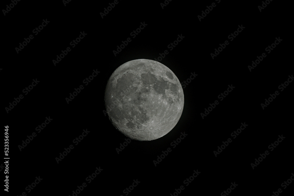 Fototapeta premium High magnification full moon in black night sky over Europe