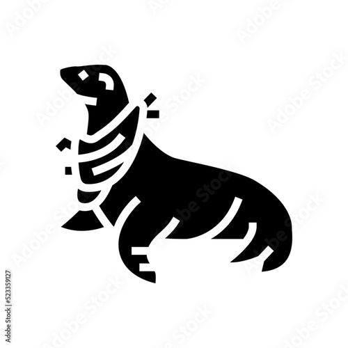 seal with package glyph icon vector. seal with package sign. isolated symbol illustration