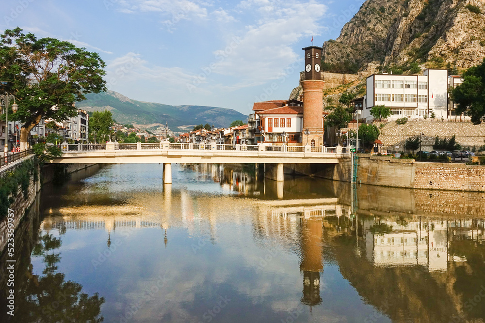 Obraz premium Historic mansions in Amasya, Turkey - Amasya is located in the north of Anatolia, in the inner part of the Middle Black Sea Region.