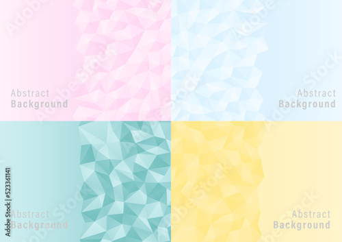 Abstract polygon backgrounds set of 4 geometry design templates for wallpaper, website, banner, poster. © c_atta