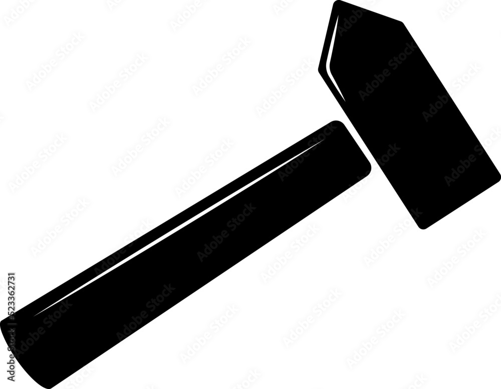 vector image of hammer silhouette with sun glare vector image of hammer silhouette with sun glare