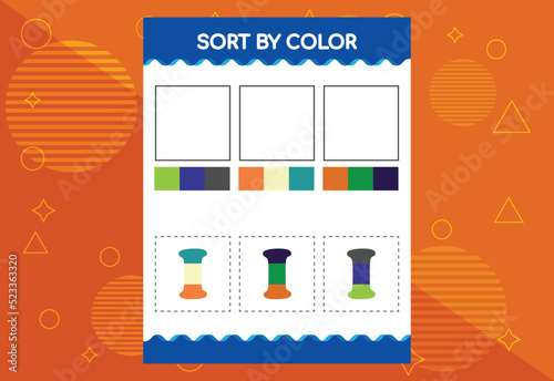 Alphabet I sorts by color for kids. Good for school and kindergarten projects