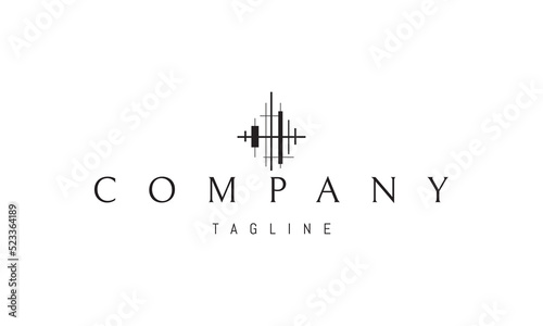 Vector logo on which an abstract image of the graph of the forex exchange.