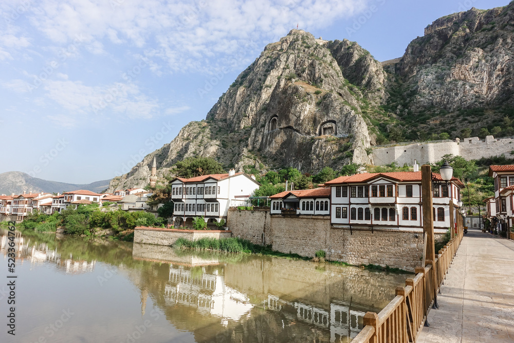 Historic mansions in Amasya, Turkey - Amasya is located in the north of Anatolia, in the inner part of the Middle Black Sea Region.