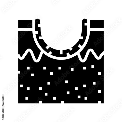 rolling acne scar glyph icon vector. rolling acne scar sign. isolated symbol illustration