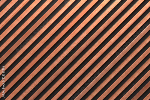 A wooden lamella wall in the color of natural wood with a pattern of wall panels in the background.
