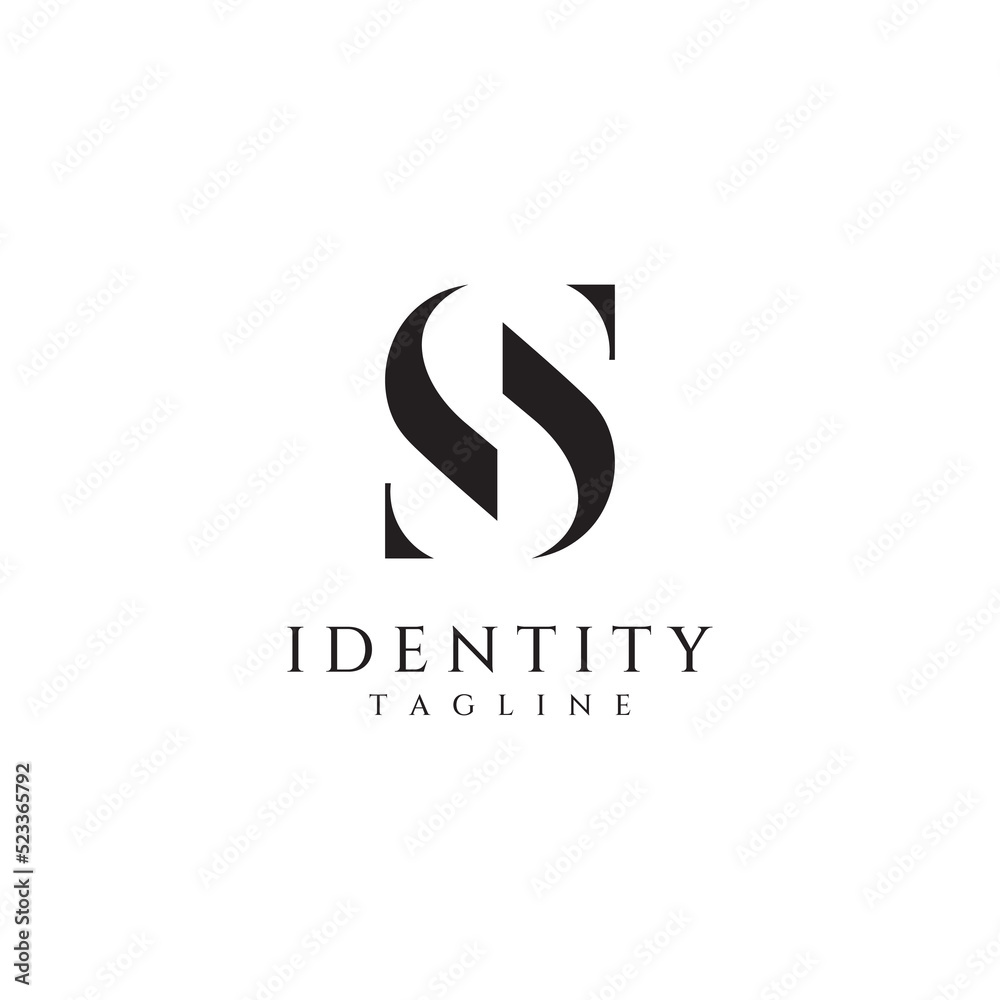 Logo design abstract template initial letter s element with geometry. Modern and minimalist artistic s symbol.