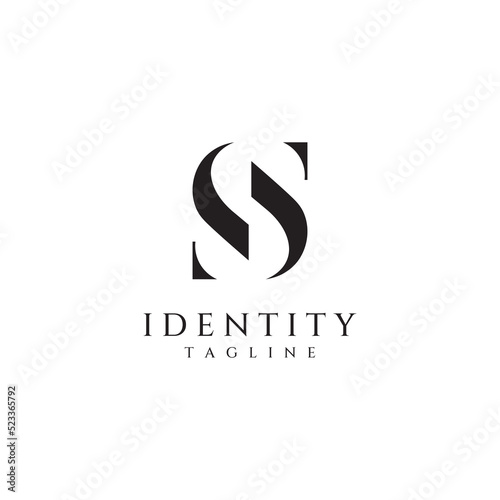 Logo design abstract template initial letter s element with geometry. Modern and minimalist artistic s symbol.
