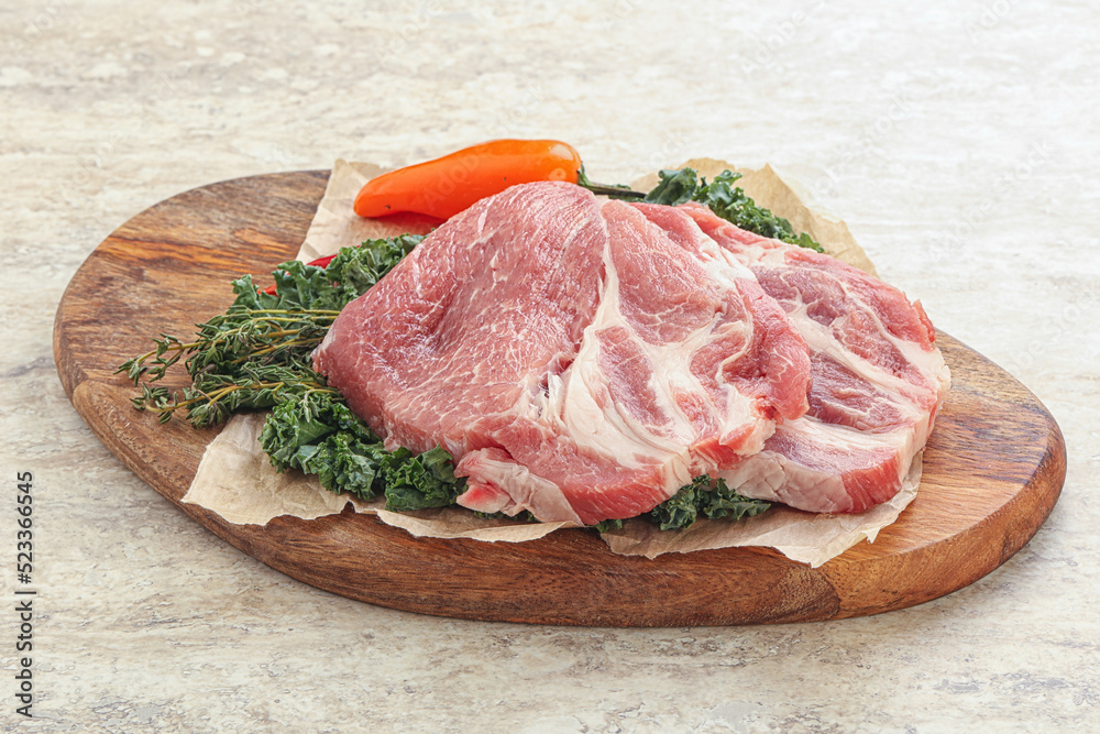 Raw pork neck for cooking Raw pork neck for cooking