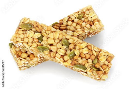 Bilde på lerret Oriental sweets, popular dessert kosinaki made of honey or syrup and seeds and nuts, pumpkin and sunflower seeds, foat-flakes, flax, grains, puffed rice