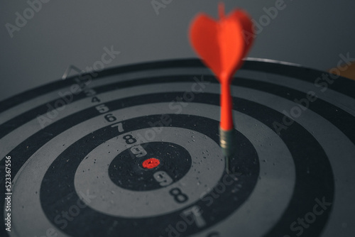 Bullseye is a target of business. Dart is an opportunity and Dartboard is the target and goal. So both of that represent a challenge in business marketing as concept. 