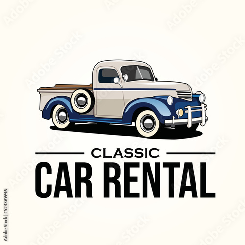 premium classic car illustration vector