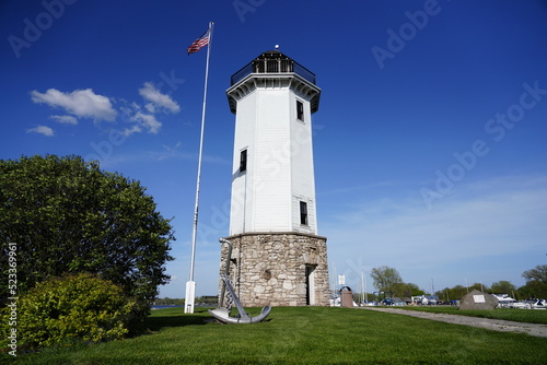 Beautiful Light House on lake Winnebago. photo