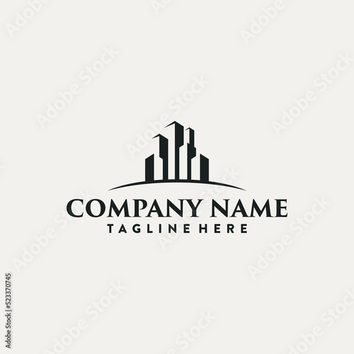 unique real estate construction logo design