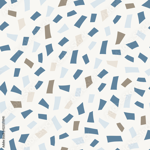 Pastel terrazzo seamless vector pattern. Hand-drawn geometric shapes. Abstract modern trendy Vector illustration.