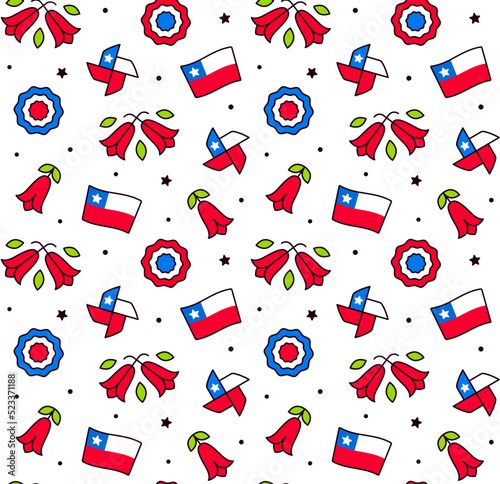 Chile Fiestas Patrias seamless pattern