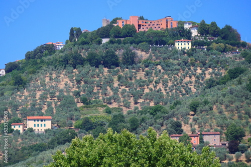 View of Montecatint Alto on a Sunny Summer Day. Tuscanny, Italy. photo