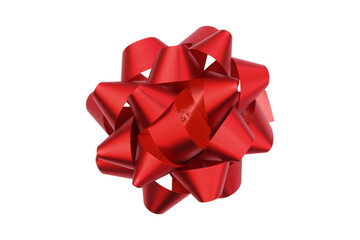 red ribbon on isolated on transparent background