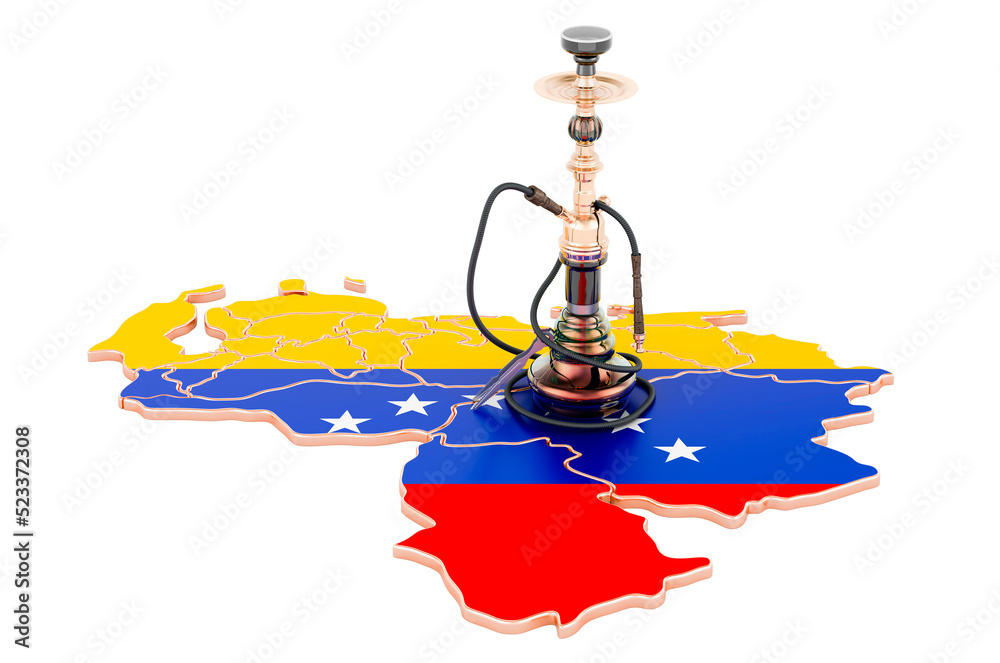 Obraz na plátně Hookan on Venezuelan map, 3D rendering