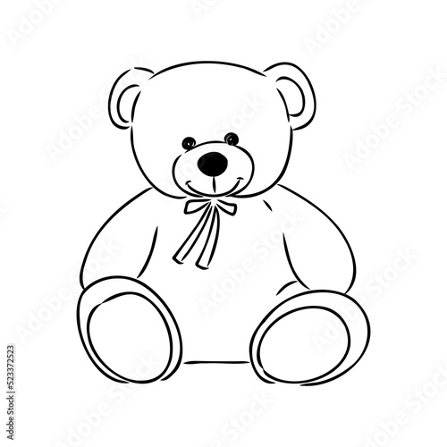Hand drawn isolated Teddy bear. Doodle vector illustration © Elala 9161