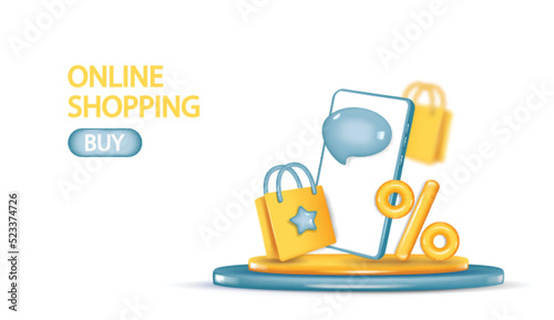 Online shopping on application and website concept.