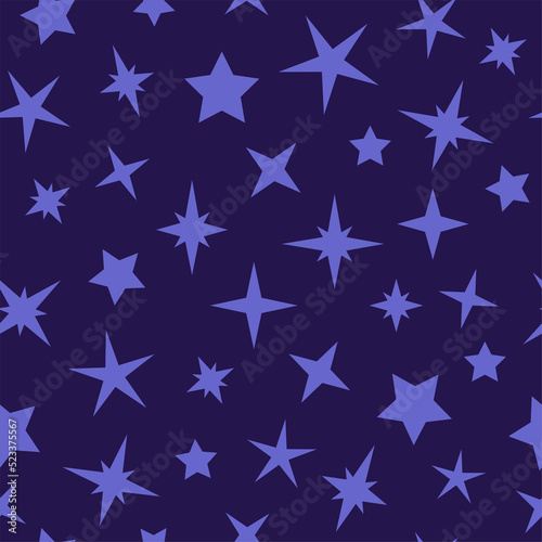 Cosmos stars on dark blue background for kids  children  toddlers. Cute kids seamless pattern.