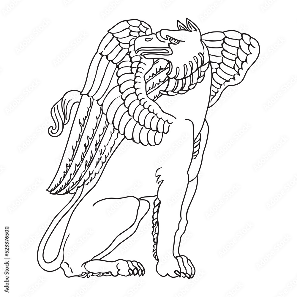 Fototapeta premium Heraldic griffin vector illustration