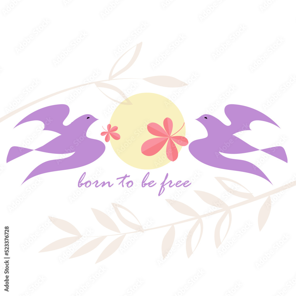 Vector illustration born to be free Vector illustration born to be free