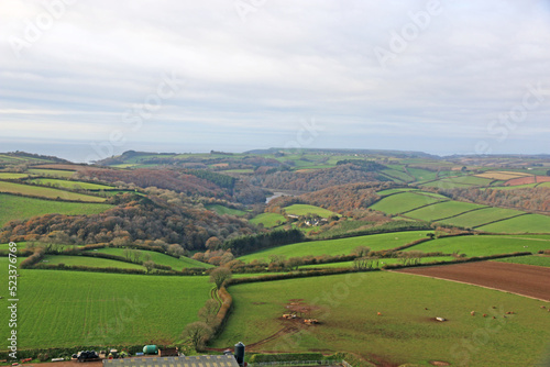 Aerial view of fields in Devon 