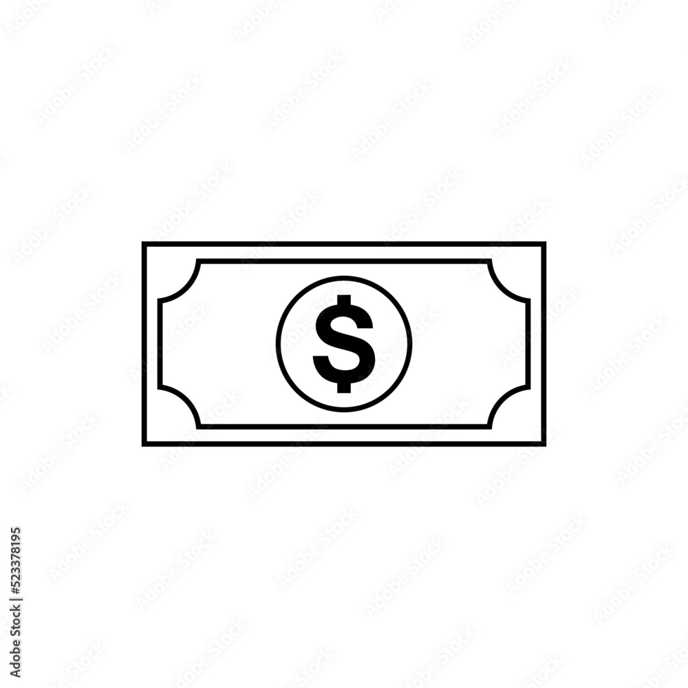 Dollar, USD Currency Icon Symbol. Vector Illustration Dollar, USD Currency Icon Symbol. Vector Illustration