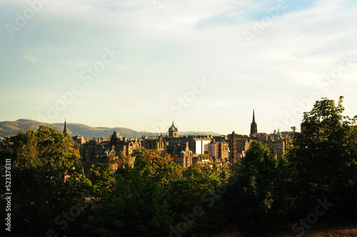 A view of Edinburgh, Scotland, shortly before sunset
