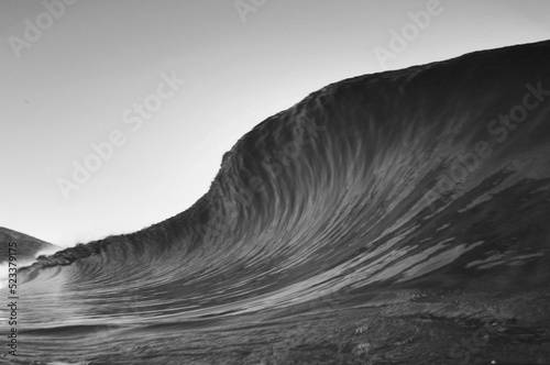 ocean wave , black and white photo , art