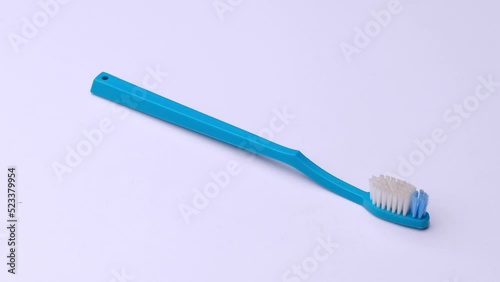 Toothbrush close-up on a white background, video items.