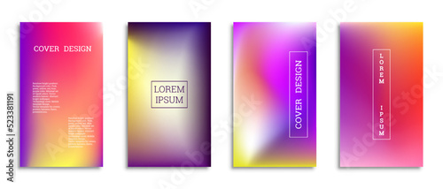 Wallpaper Mural Bright gradient background for the cover. Set of 4 covers. Creative modern vector illustration. Holographic spectrum. Torontodigital.ca