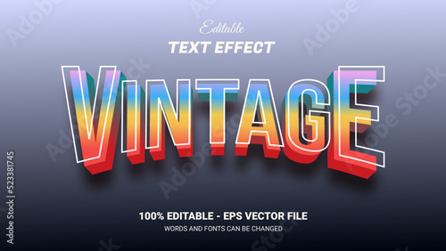 vintage 3d editable text effect