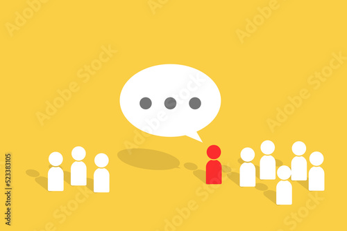 concept of leader talk to join the team. Recruitment agency, hiring employee, employment agreement, vacant job position, interview