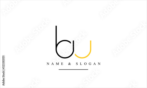 UB, BU, U, B abstract letters logo monogram