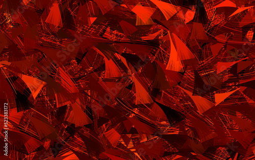 Dark Orange vector background with abstract shapes.