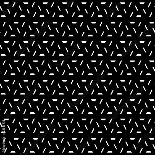 Polygons. Jagged figures. Dashes. Strokes ornament. Geometric background. Geometrical motif. Abstract wallpaper. Dashed backdrop. Grid. Digital paper, web design, textile print. Seamless grate pattern