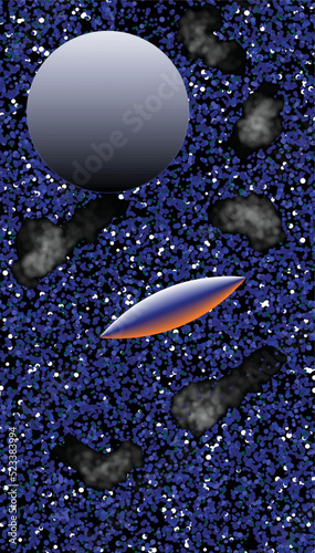 Beautiful vector of the presence of planets and moons together. This graphic vector beautifully instills a sense of galaxies 