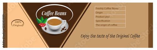 roasted coffee beans label design vector