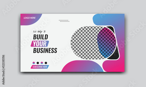 Corporate business YouTube thumbnail and web banner design template for creative digital marketing agency