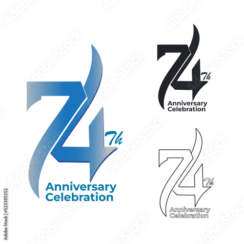 74 set logo. Vektor logo anniversary