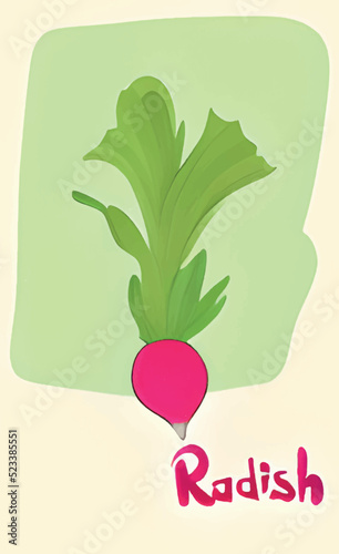 fresh radish with leaves