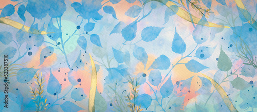 Floral watercolor background, design element