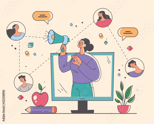 Referral friend money bonus social media marketing customer loyalty program abstract concept. Vector graphic design illustration